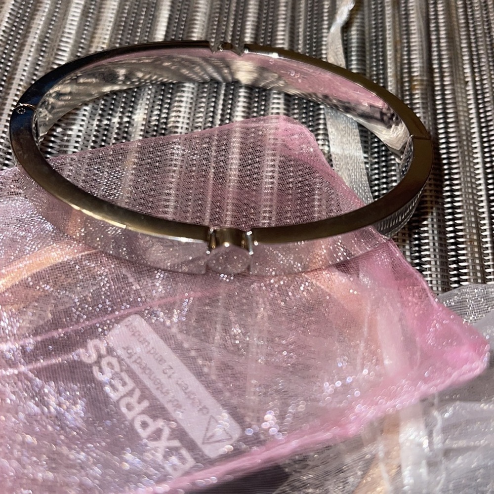 Express Silver Rhinestone Bangle Bracelet - Picture 3 of 6